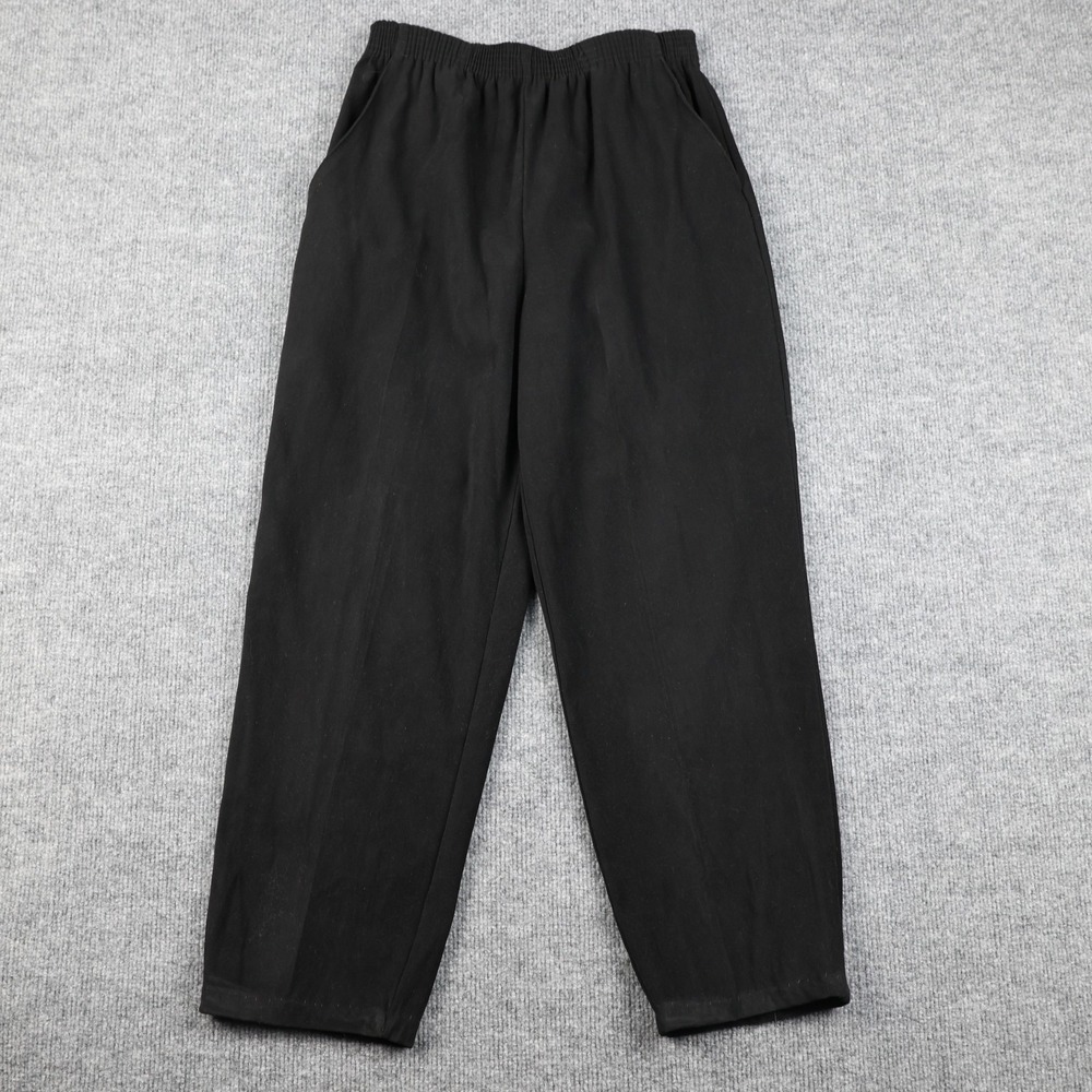 Briggs Pants Womens Petite 6 Black Pull On Elastic Waist Trousers Made USA
